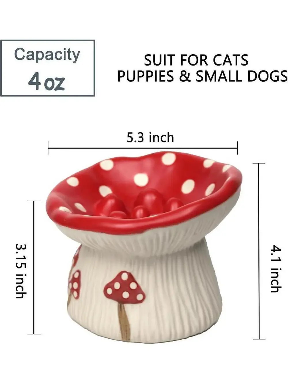 Mushroom Cat Dish Ceramic